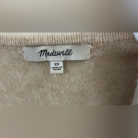 MADEWELL Kent Color-block Long Cardigan In Heather Linen Wool Alpaca blend XS - Picture 5 of 7